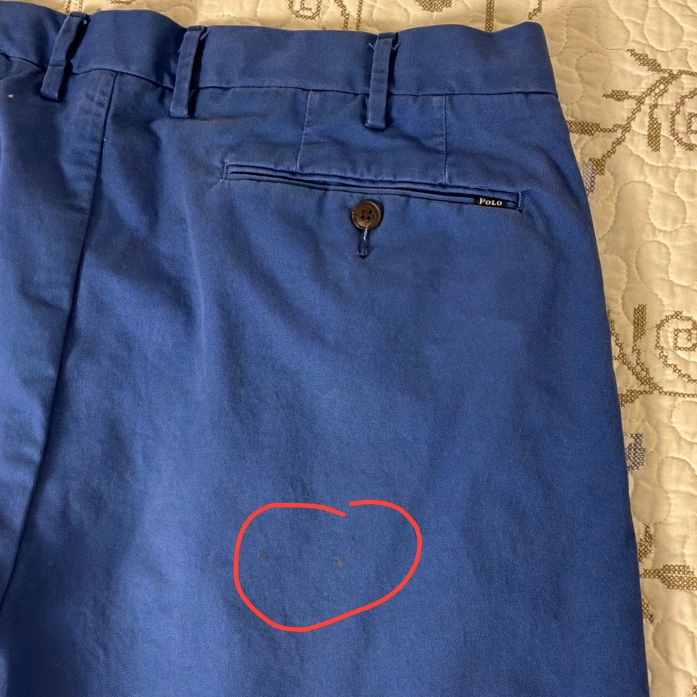 Polo Ralph Lauren Chino Pants Mens 38x30 Blue Good Stretch Classic Fit - Picture 5 of 10